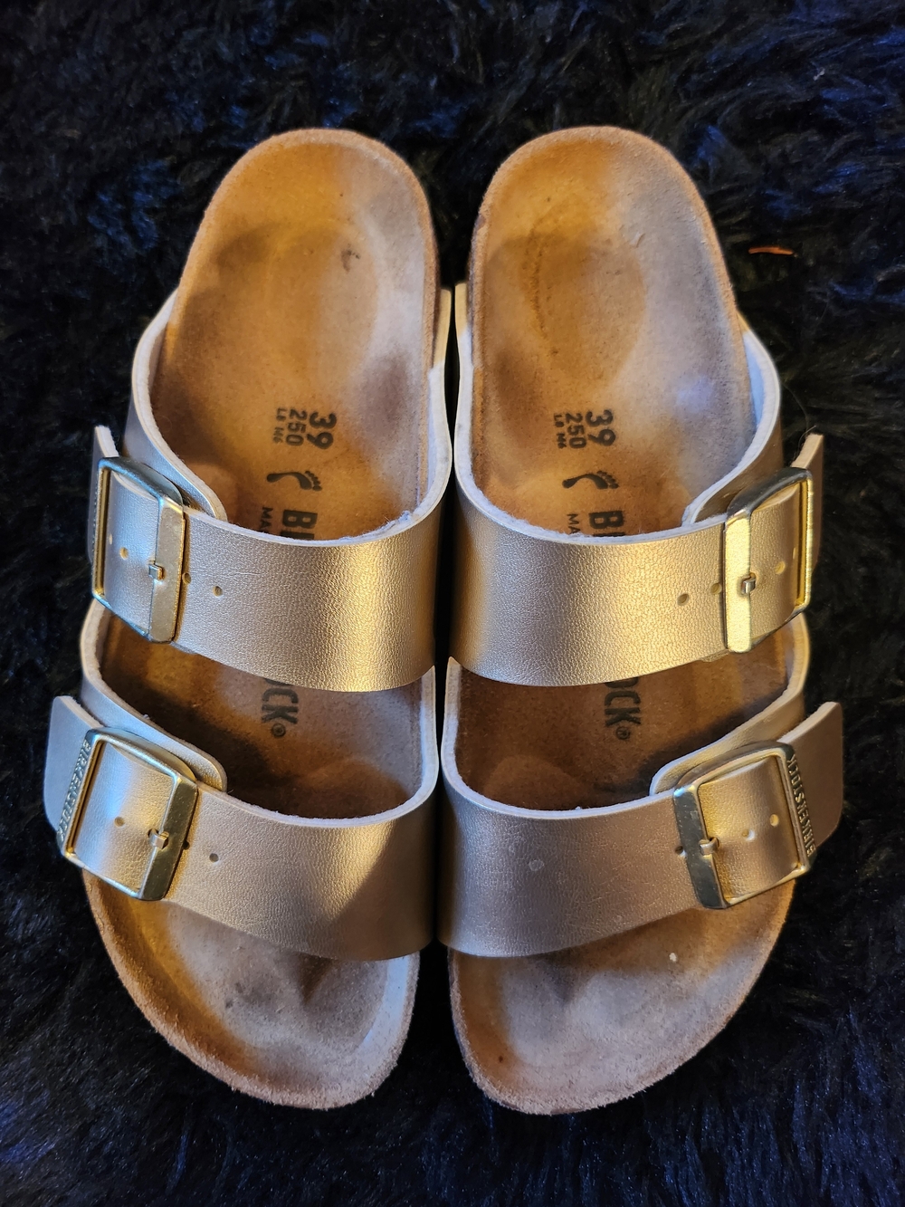 Birkenstock Women’s Two-Strap Metallic Gold Sandals - Picture 8 of 8